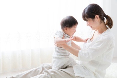 portrait of asian mother and baby lifestyle image