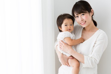 portrait of asian mother and baby lifestyle image