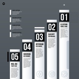 futuristic corporate chart template on gray background. useful for presentations and marketing media.