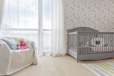 modern style pastel room interior for infant baby 