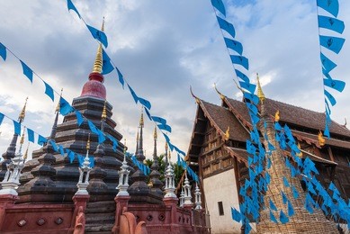 wat phan tao, one of the oldest wooden temples in chiang mai, thailand.