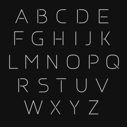 thin vector font. modern slim typeface. light alphabet letters design