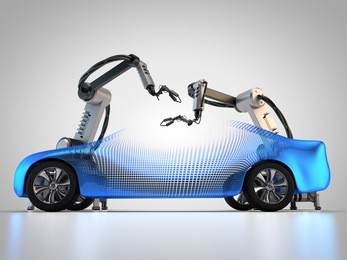 3d rendering: robots in the automotive industry