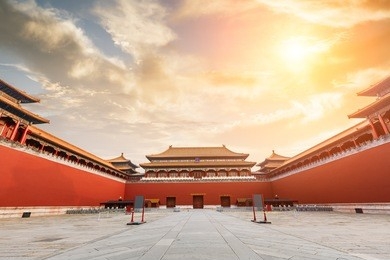 the ancient royal palaces of the forbidden city in beijing,china