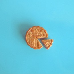 fashion mooncake for the chinese mid-autumn festival. flat lay. minimalism style.