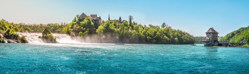 the rhine fall on a sunny day, switzerland