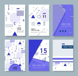 set abstract invitation with geometric shapes. covers for books, postcards, notebooks, cover magazines. hipster posters.