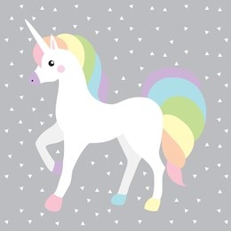 unicorn queen white rainbow color white triangle grey background horse hair elegance kid decor
