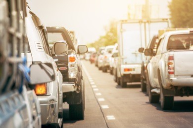 traffic jams in the city - rush hour