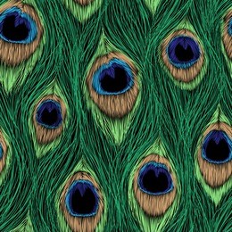 peacock feathers design. vector seamless pattern.