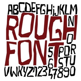 rough looking font with an uneven effect of disorder