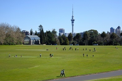 landscape of auckland domain in auckland, new zealand, it's auckland's oldest park and one of the largest in the city.