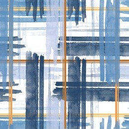 watercolor pattern rose blue , brush stripe plaid