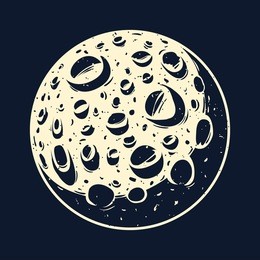 vector illustration of a full moon with craters.