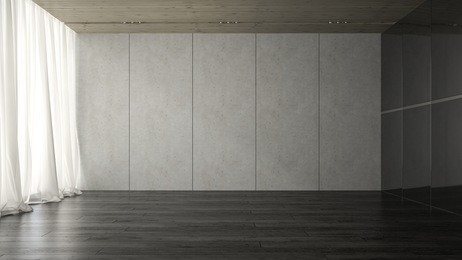 interior of empty room 3d rendering