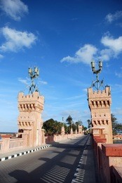 the bridge in royal park of el montazah in alexandria. egypt.