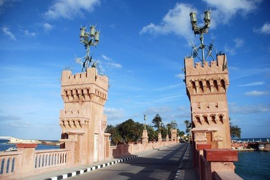 the bridge in royal park of el montazah in alexandria. egypt.