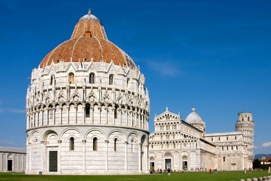 travel. mediterranean europe. the italian city pisa.  battistero di san giovanni