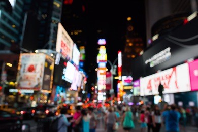 blurred times square.