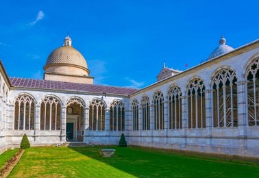 detail of the camposanto cemetery in pisa, italy
