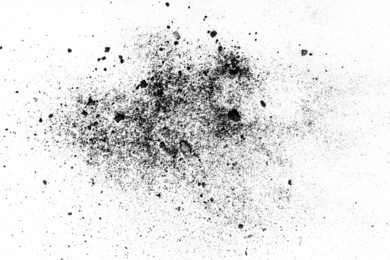 black powder isolated on white background