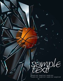 broken glass basketball vector drawing