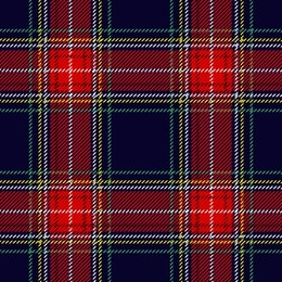 traditional tartan. seamless scottish plaid checkered vector pattern. retro textile collection. dark blue with yellow and white stripes.