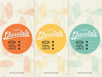 chocolate bar - vector set of design elements and seamless pattern for chocolate packaging  background in linear style.