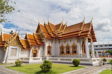 buddhist temple. the marble temple, wat benchamabopit dusitvanaram in bangkok, thailand