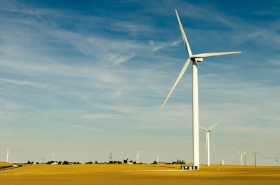 wind farm in the autumn in france. the ecological way of energy production.
wind turbines
