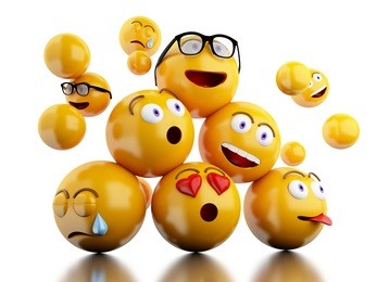 3d illustration. emojis icons with facial expressions. social media concept. isolated white background