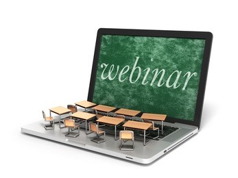 e-learning online education concept school desks on laptop keyboard 3d render