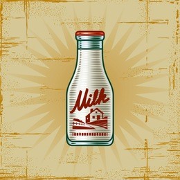 retro milk bottle. vector