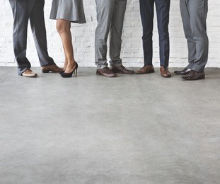 business workers standing discussion concept
