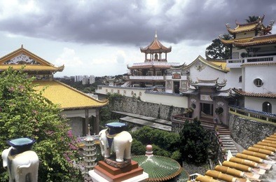 view over the roofs of the kek lok si temple, malaysia