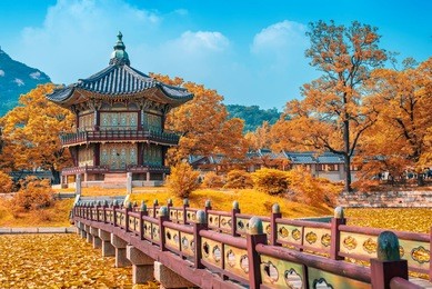 autumn at gyeongbokgung palace in seoul,korea.