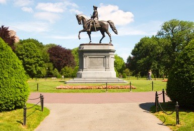 george washington statue in the boston common public garden