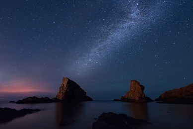 milky way over the sea, sinemorets, bulgaria