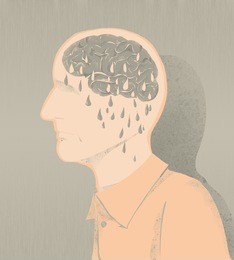 sick of alzheimer illustration and memory loss