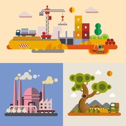 modern flat design environment conceptual illustration.
