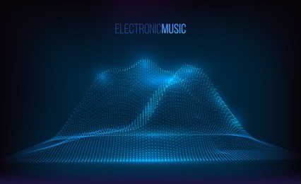 abstract digital wave. electronic music hud element. technology concept. abstract vector illustration. 