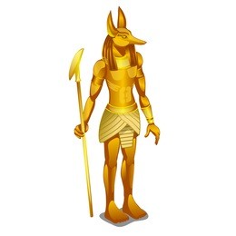 golden statue ancient egypt isolated on a white background. vector illustration.
