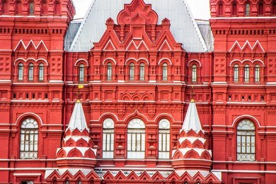 architecture of historical museum in moscow, red square