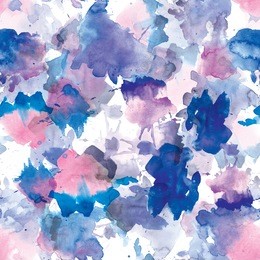 seamless pattern of pink and blue  watercolor blots for background.