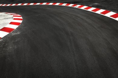 track competition, detail of a section of a road in competition