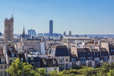 panorama of paris. view from centre georges pompidou. france.