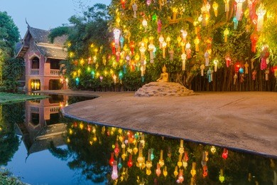 buddha in wat phan tao temple at chiang mai, thailand