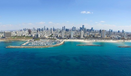 tel aviv skyline - aerial photo