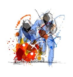 colored hand sketch bobsleigh. vector illustration