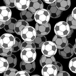 football ball 3d seamless pattern. sports accessory ornament. soccer volume background. texture for game with ball
